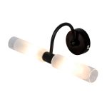 Επιτοίχιο φωτιστικό από μαύρο μέταλλο και αμμοβολή γυαλί (1048)