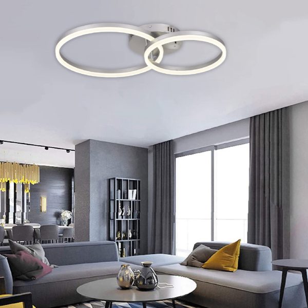 Φωτιστικό  οροφής LED 45W 3CCT (by switch on base) D:60cm (6094-B-Silver) - Image 3