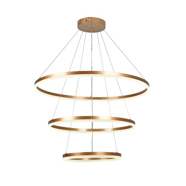 Κρεμαστό φωτιστικό LED 100W 3CCT (by switch on base) D:60cm (6095-A-Golden) - Image 4