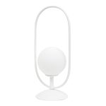 Επιτραπέζιο φωτιστικό σε λευκή απόχρωση και λευκή οπαλίνα 1XG9 D:40cm (3041-WH) - Image 2