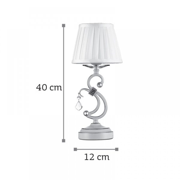 Επιτραπέζιο φωτιστικό με κρύσταλλα και μέταλλο σε μπεζ χρώμα - Image 2