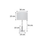 Επιτραπέζιο φωτιστικό από χρώμιο μέταλλο κρύσταλλο και υφασμάτινο καπέλο (3422-Χρώμιο) - Image 2