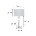 Επιτραπέζιο μεταλλικό φωτιστικό σε χρυσό με κρύσταλλα και υφασμάτινο καπέλο (3422-Χρυσό) - Image 2