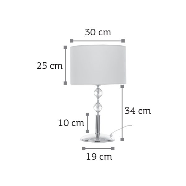 Επιτραπέζιο μεταλλικό φωτιστικό σε χρυσό με κρύσταλλα και υφασμάτινο καπέλο (3422-Χρυσό) - Image 2