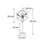 Επιτραπέζιο φωτιστικό από λευκό μέταλλο 1XE27 D:50cm (3442-WH) - Image 2