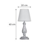 Επιτραπέζιο φωτιστικό με σκαλιστό μέταλλο σε απόχρωση μπεζ πατίνα - Image 3