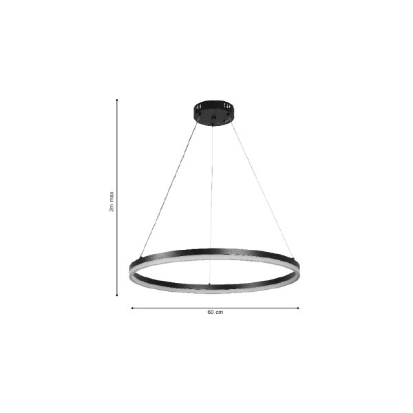 Κρεμαστό φωτιστικό LED 45W 3CCT (by switch on base)  D:60cm (6095-C-Silver) - Image 2