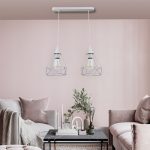 Κρεμαστό φωτιστικό από μαύρο μέταλλο 2XE27 D:40cm (4024-2-BL-RAIL) - Image 3