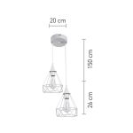 Κρεμαστό φωτιστικό από λευκό μέταλλο 2XE27 D:20cm (4024-2-WH-ROSETTE) - Image 2