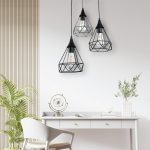 Κρεμαστό φωτιστικό από μαύρο μέταλλο 3XE27 D: 30cm (4024-3-BL-ROSETTE) - Image 2