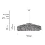 Κρεμαστό φωτιστικό καφέ από σχοινί 1XE27 D:70cm (4029-Α) - Image 2