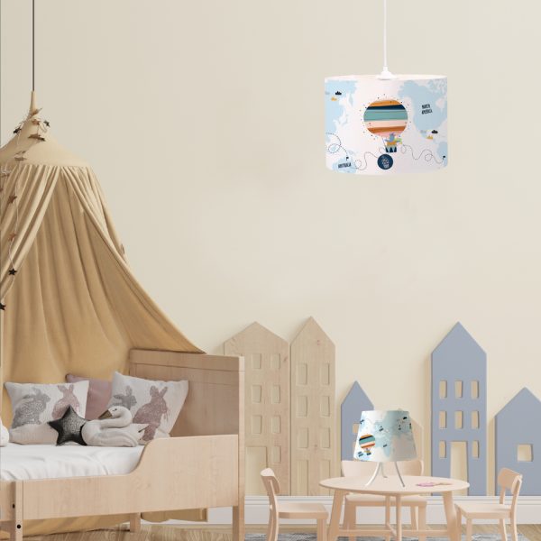 Κρεμαστό φωτιστικό από καπέλο και λευκή ανάρτηση D:35cm (4034) - Image 2