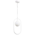 Κρεμαστό φωτιστικό σε λευκή απόχρωση και λευκή οπαλίνα 1XG9 D:40cm (4050-WH) - Image 2