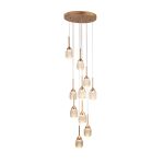 Κρεμαστό φωτιστικό LED 10*10W από χρυσαφί μέταλλο και ακρυλικό D:30x200cm (4077-10-Golden)