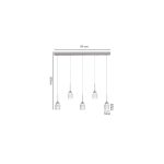 Κρεμαστό φωτιστικό LED 5*10W από χρυσαφί μέταλλο και ακρυλικό D:60x200cm (4077R-5-Golden) - Image 4
