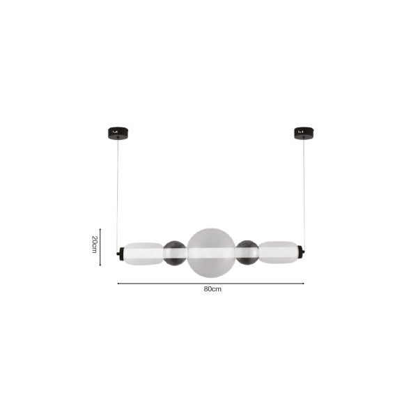 Κρεμαστό φωτιστικό LED 50W από γυαλί D:80x20cm (4078-Smoky) - Image 2