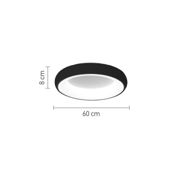 Πλαφονιέρα οροφής LED 110W 3CCT από μαύρο και λευκό ακρυλικό D:60W (42020-Α-Black) - Image 2