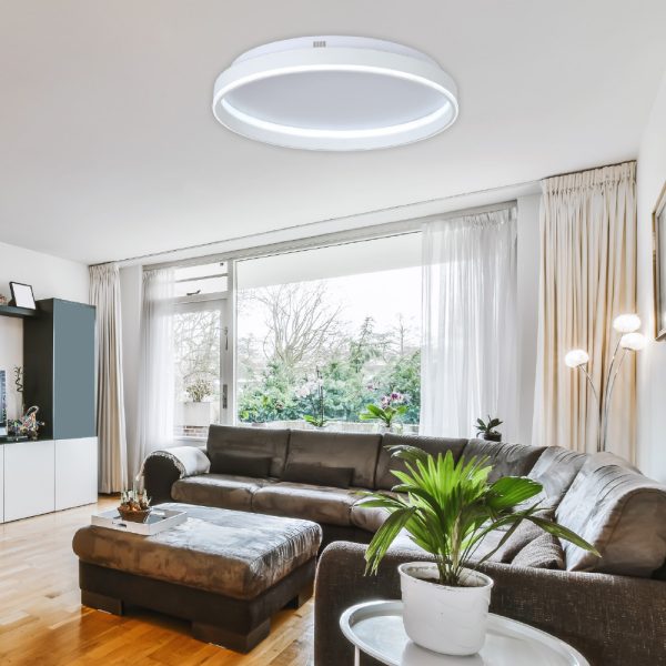 Πλαφονιέρα οροφής LED 65W 3CCT από λευκό μέταλλο και ακρυλικό D:50cm (42032-White) - Image 3