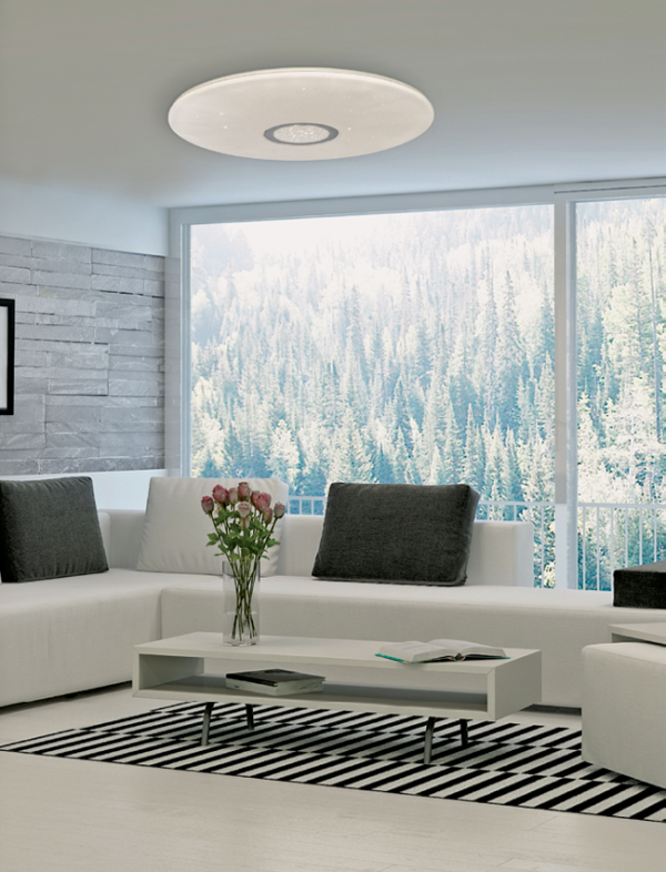 Φωτιστικό οροφής LED 24W πλαφονιέρα με ακρυλικό κάλυμμά και διακοσμητικά κρύσταλλα - Image 3