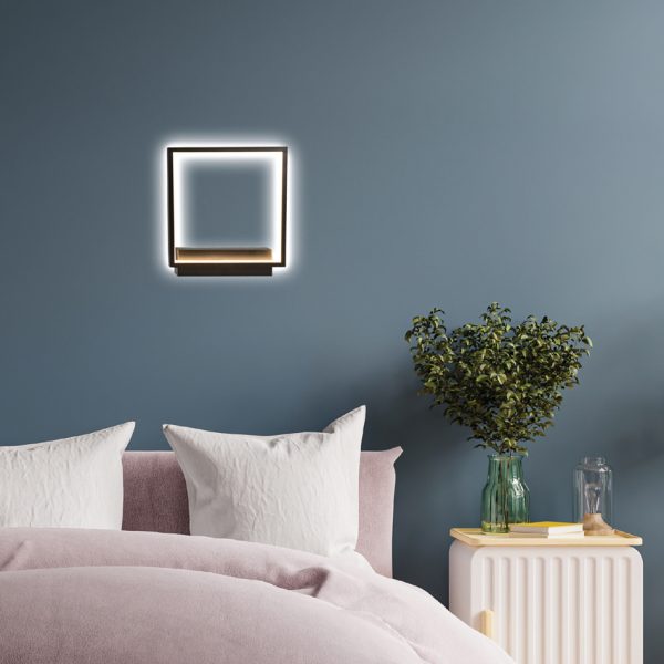 Επιτοίχιο φωτιστικό LED 18W 3000K από αλουμίνιο σε μαύρη απόχρωση D:25cm (43034) - Image 2