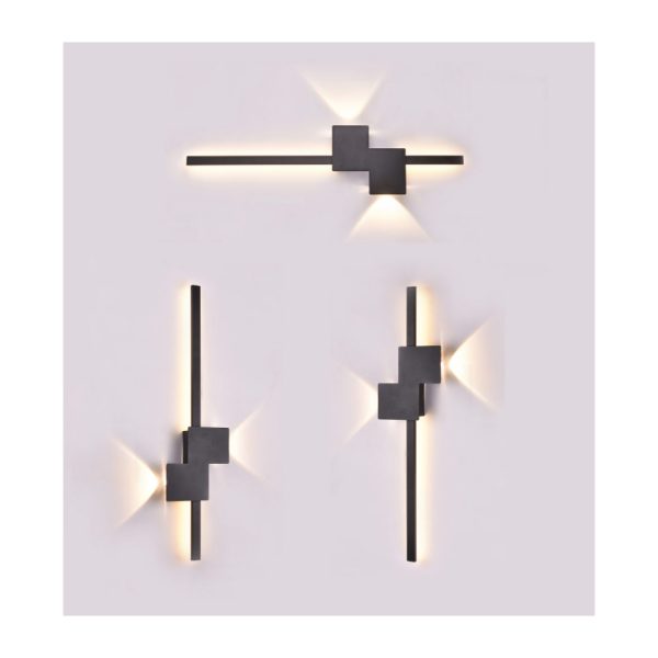 Επιτοίχιο φωτιστικό LED 14W & 2*3W 3CCT από μαύρο μέταλλο (43043-BL) - Image 2