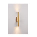 Επιτοίχιο φωτιστικό LED 2*5W 3000K σε χρυσαφί απόχρωση απο αλουμίνιο D:30x6cm (43061-Golden)
