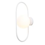 Επιτοίχιο φωτιστικό σε λευκή απόχρωση και λευκή οπαλίνα 1XG9 D:40cm (43038-WH) - Image 3