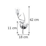 Επιτοίχιο φωτιστικό από χρώμιο μέταλλο κρύσταλλα και λευκό γυαλί (43221-Χρώμιο) - Image 2