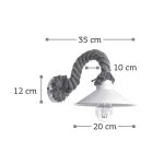 Επιτοίχιο φωτιστικό μεταλλικό σε λευκό χρώμα με σχοινί - Image 2