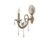 Επιτοίχιο φωτιστικό από μέταλλο σε μπεζ πατίνα και κρύσταλλα (43355-1Φ-Μπεζ Πατίνα) - Image 3