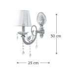 Επιτοίχιο φωτιστικό από μέταλλο σε μπεζ πατίνα και κρύσταλλα (43355-1Φ-Μπεζ Πατίνα) - Image 2