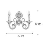 Επιτοίχιο φωτιστικό από μέταλλο σε μπεζ πατίνα και κρύσταλλα (43355-2Φ-Μπεζ Πατίνα) - Image 2