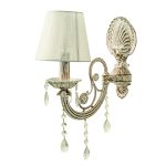 Επιτοίχιο φωτιστικό μεταλλικό σε απόχρωση μπεζ πατίνα με κρύσταλλα - Image 3