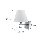 Επιτοίχιο φωτιστικό από μέταλλο σε νίκελ ματ απόχρωση και υφασμάτινο καπέλο (43365-Νίκελ Ματ) - Image 2