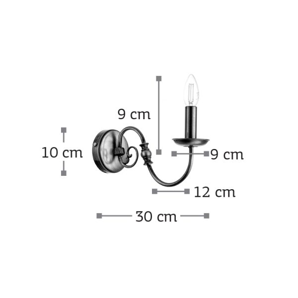 Επιτοίχιο φωτιστικό από οξυντέ μέταλλο (43369-Οξυντέ) - Image 3