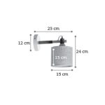 Επιτοίχιο φωτιστικό μεταλλικό σε μαύρο χρώμα με ξύλο και υφασμάτινο καπέλο - Image 2