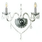 Επιτοίχιο φωτιστικό από διάφανο γυαλί και κρύσταλλα (43391-2Φ-Διάφανο)