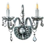 Επιτοίχιο φωτιστικό από φιμέ γυαλί και κρύσταλλα (43391-2Φ-Φιμέ)