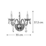 Επιτοίχιο φωτιστικό από φιμέ γυαλί και κρύσταλλα (43391-2Φ-Φιμέ) - Image 2