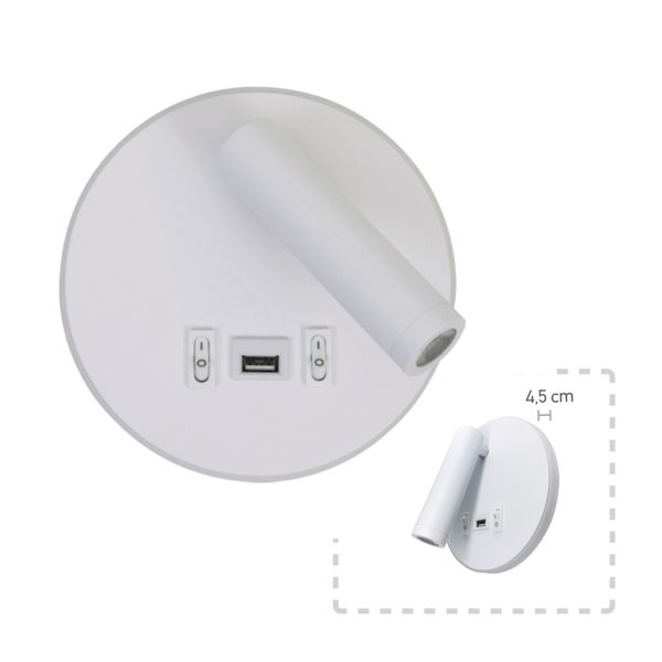 Επιτοίχιο φωτιστικό LED από λευκό μέταλλο (43418-Λευκό) - Image 3