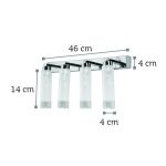 Επιτοίχιο φωτιστικό από χρώμιο μέταλλο και αμμοβολή γυαλί (43419-4Φ-Χρώμιο) - Image 2