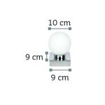 Επιτοίχιο φωτιστικό από χρώμιο μέταλλο και λευκή οπαλίνα (43420-1Φ-Χρώμιο) - Image 2