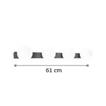 Επιτοίχιο φωτιστικό από μαύρο μέταλλο και λευκή οπαλίνα 4XG9 D:61cm (43422-4) - Image 3