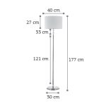 Επιδαπέδιο μεταλλικό φωτιστικό σε χρυσό με κρύσταλλα και υφασμάτινο καπέλο (45360-Χρυσό) - Image 2