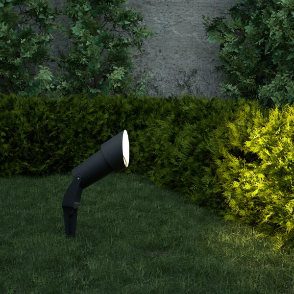 it-Lighting Shafer 1xGU10 Outdoor Spike Light Anthracite D:27cmx18cm (80600144) - Image 4