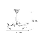 Κρεμαστό φωτιστικό από χρώμιο μέταλλο κρύσταλλα και λευκό γυαλί (5224-6Φ-Χρώμιο) - Image 2
