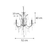 Κρεμαστό φωτιστικό από οξυντέ μέταλλο γυαλί και κρύσταλλα (5243-3Φ-Οξυντέ) - Image 2