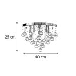 Φωτιστικό οροφής από χρώμιο μέταλλο και διάφανα κρύσταλλα (5292-Β-Χρώμιο) - Image 2