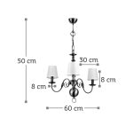 Κρεμαστό φωτιστικό από οξυντέ μέταλλο (5309-3Φ-Οξυντέ) - Image 2