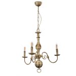 Κρεμαστό φωτιστικό από μέταλλο σε λευκή πατίνα (5311-3Φ-Λευκή Πατίνα)